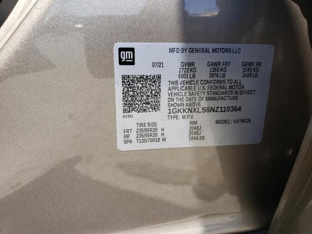 1GKKNXLS6NZ110364 GMC Acadia Denali