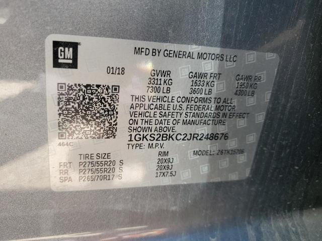 1GKS2BKC2JR248676 GMC YUKON SLT