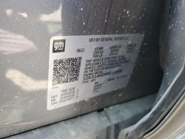 1GKS1AKD4NR326550 GMC YUKON SLE