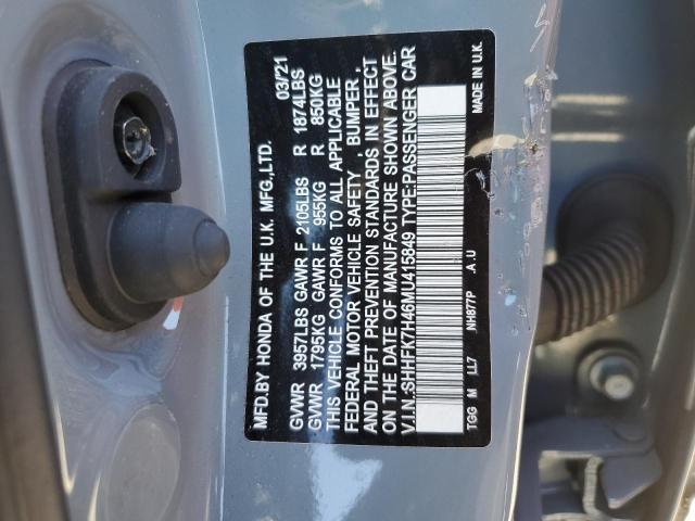 SHHFK7H46MU415849 Honda Civic Sport