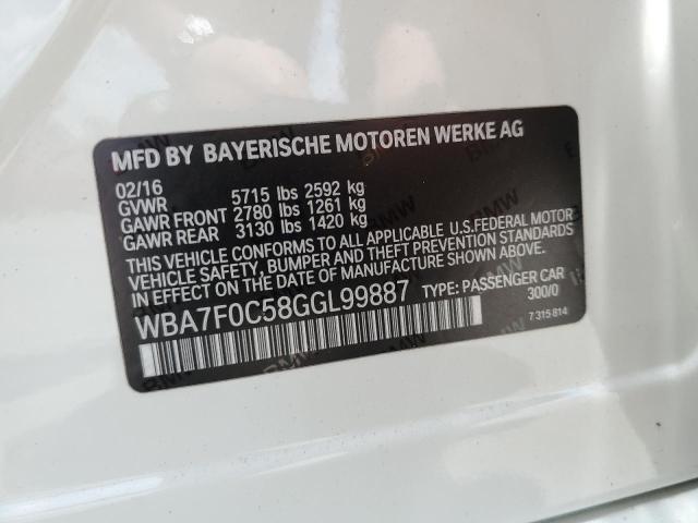 WBA7F0C58GGL99887 BMW 750 I