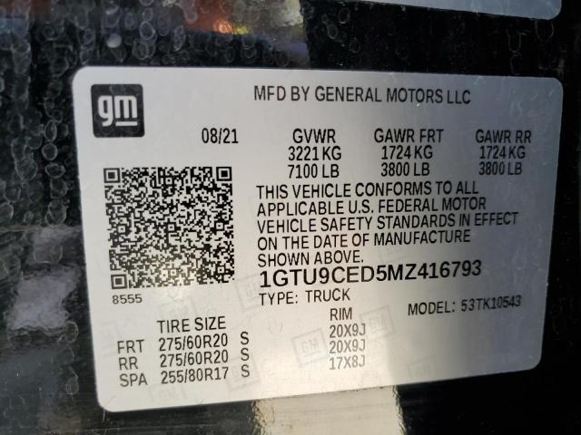 1GTU9CED5MZ416793 GMC Sierra K1500 Elevation