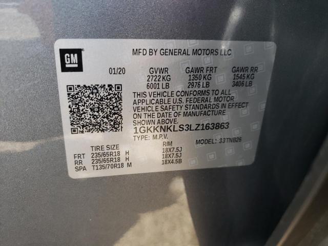 1GKKNKLS3LZ163863 GMC ACADIA SLE