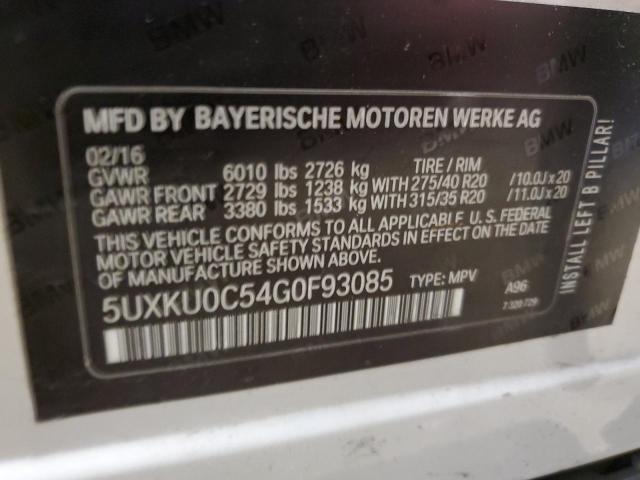 5UXKU0C54G0F93085 BMW X6 Sdrive35i