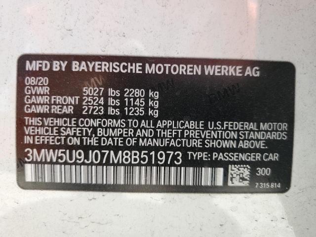 3MW5U9J07M8B51973 BMW M340XI