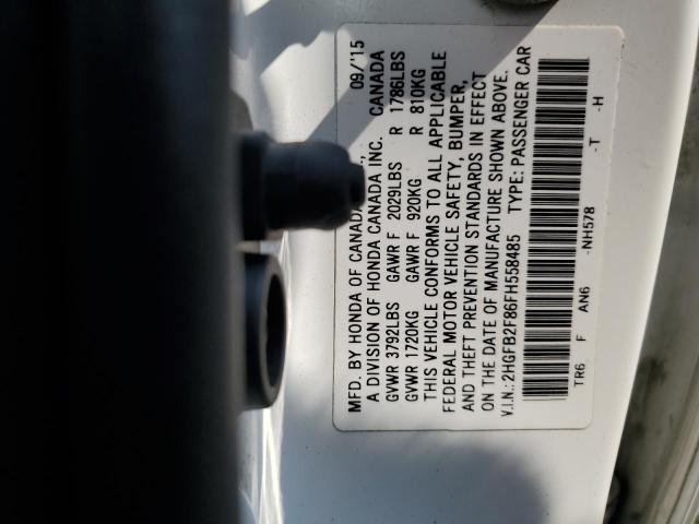 2HGFB2F86FH558485 Honda CIVIC EX