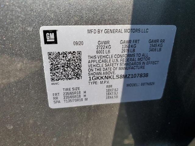 1GKKNKLS8MZ107838 GMC ACADIA SLE