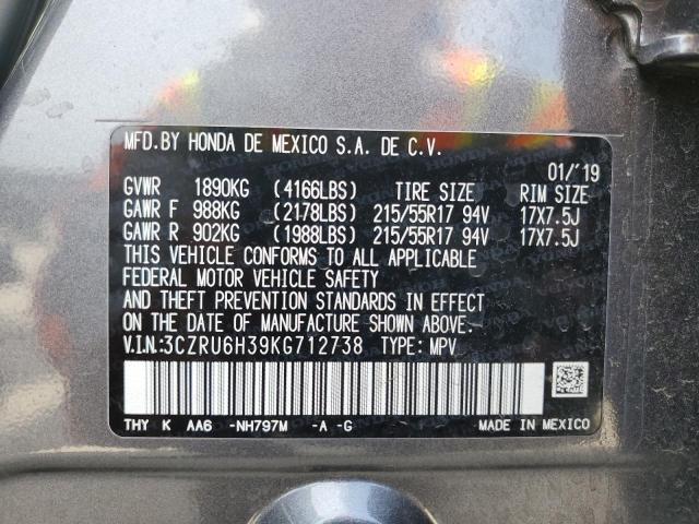 3CZRU6H39KG712738 Honda HR-V LX