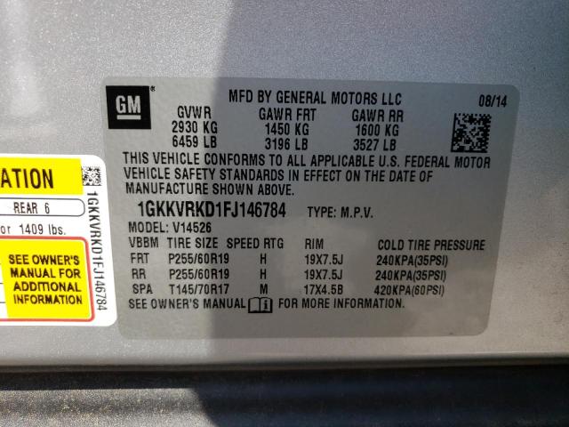 1GKKVRKD1FJ146784 GMC Acadia Slt-1