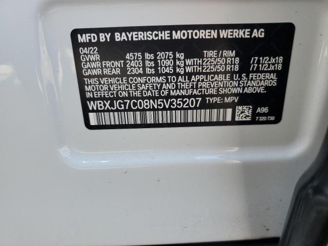 WBXJG7C08N5V35207 BMW X1 Sdrive28i