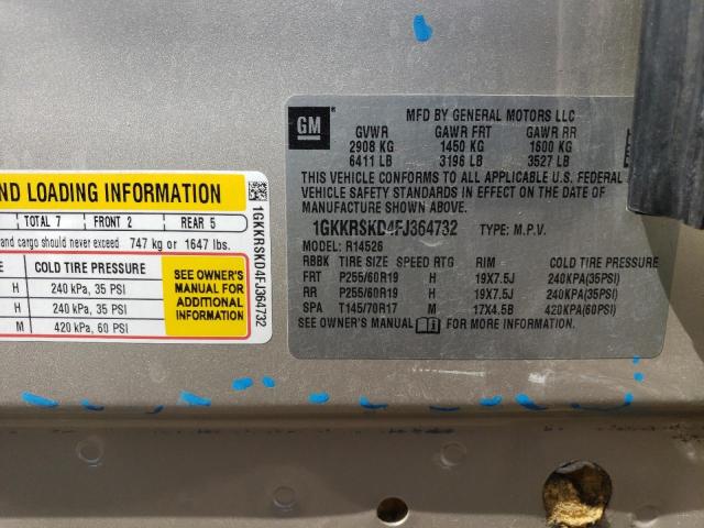 1GKKRSKD4FJ364732 GMC Acadia Slt-2