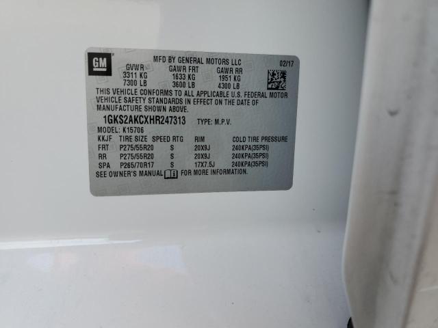 1GKS2AKCXHR247313 GMC YUKON SLE