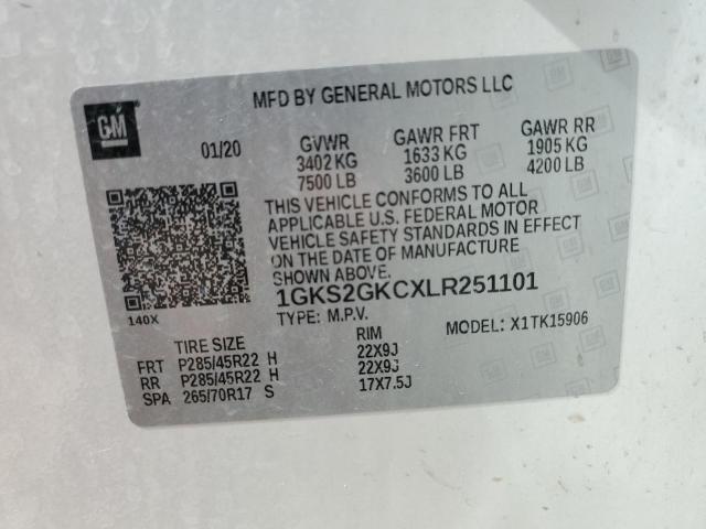 1GKS2GKCXLR251101 GMC Yukon Xl K1500 Slt