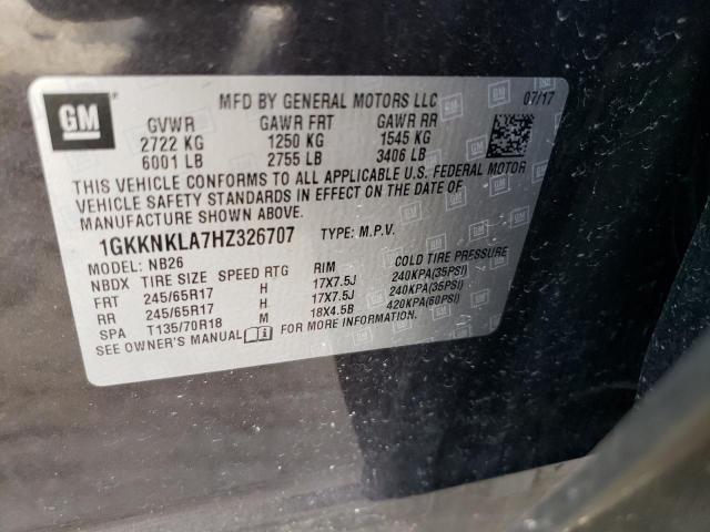 1GKKNKLA7HZ326707 GMC ACADIA SLE