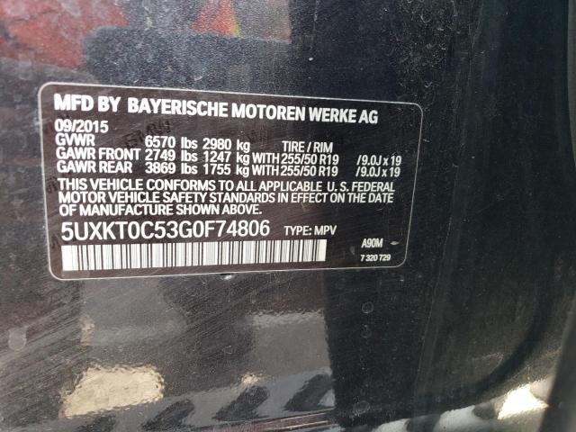 5UXKT0C53G0F74806 BMW X5 Xdr40e