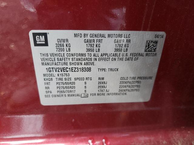 1GTV2VEC1EZ318308 GMC Sierra K1500 Slt