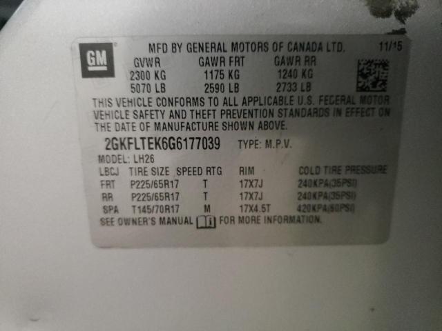 2GKFLTEK6G6177039 GMC Terrain Sle