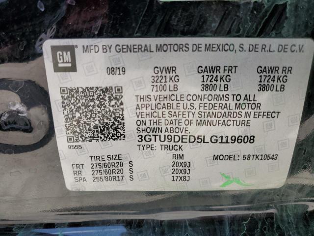 3GTU9DED5LG119608 GMC Sierra K1500 Slt