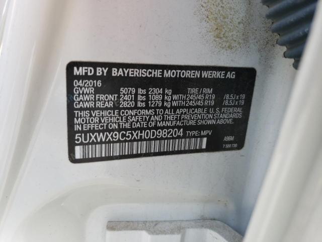 5UXWX9C5XH0D98204 BMW X3 Xdrive28i