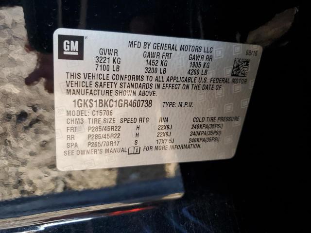 1GKS1BKC1GR460738 GMC YUKON SLT