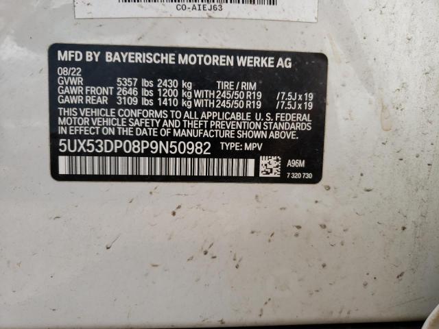 5UX53DP08P9N50982 BMW X3 Xdrive30i