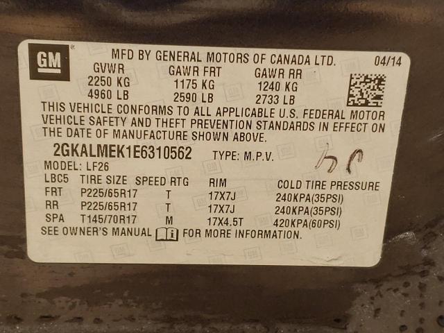 2GKALMEK1E6310562 GMC Terrain Sle