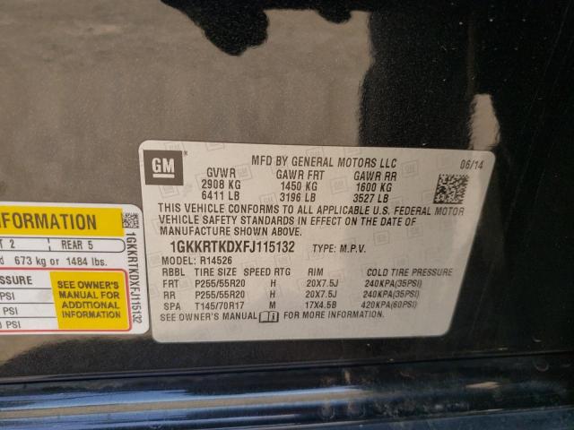 1GKKRTKDXFJ115132 GMC Acadia Denali