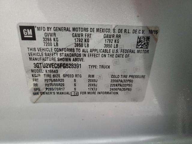 3GTU2VEC5FG528391 GMC Sierra K1500 Slt
