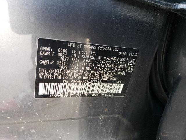 4S4WMAAD2K3472431 Subaru Ascent