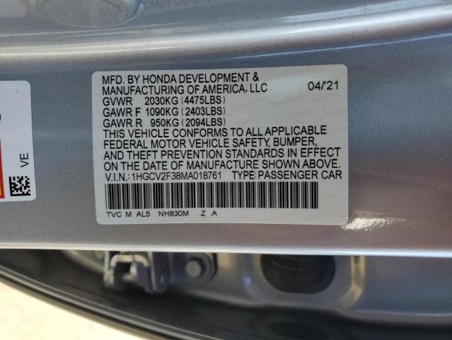 1HGCV2F38MA018761 Honda Accord Sport