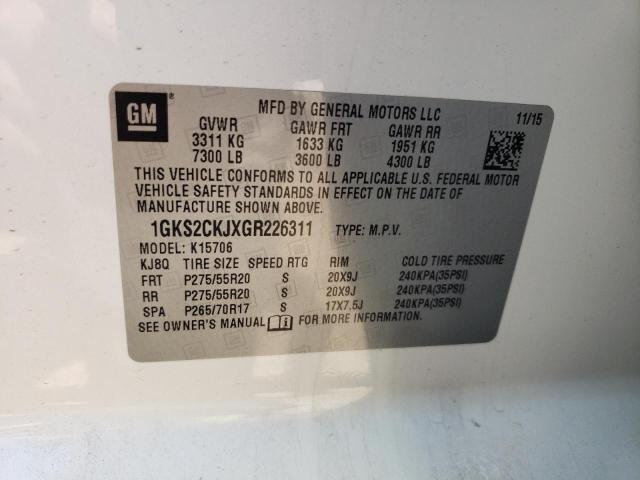 1GKS2CKJXGR226311 GMC YUKON DENALI
