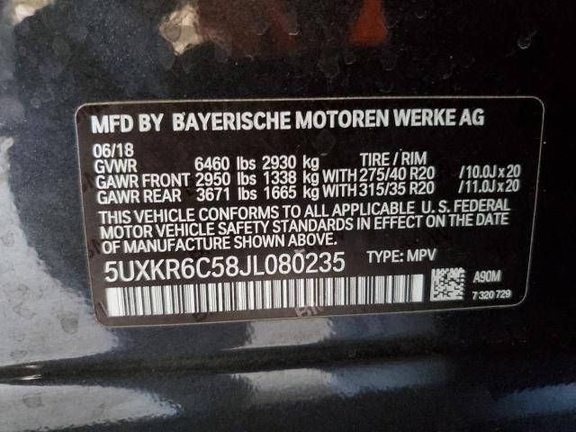 5UXKR6C58JL080235 BMW X5 Xdrive50i