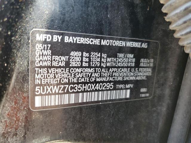 5UXWZ7C35H0X40295 BMW X3 Sdrive28i