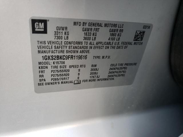 1GKS2BKC9FR119616 GMC YUKON SLT