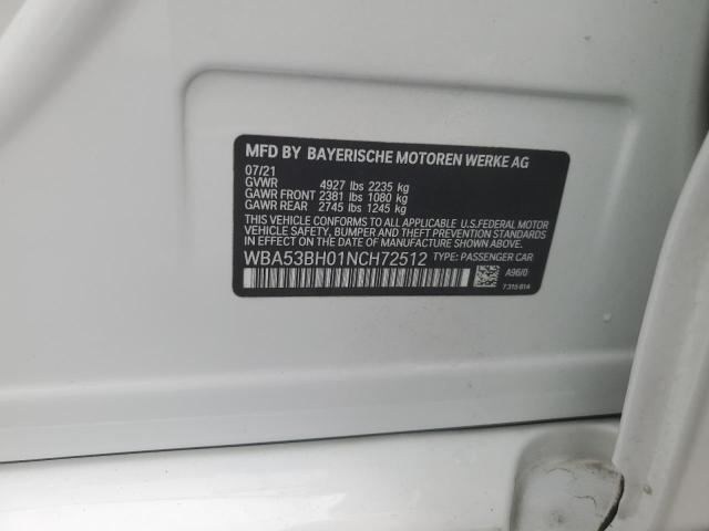 WBA53BH01NCH72512 BMW 530 I