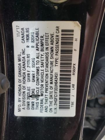 2HGFC1F33JH643451 Honda CIVIC EX
