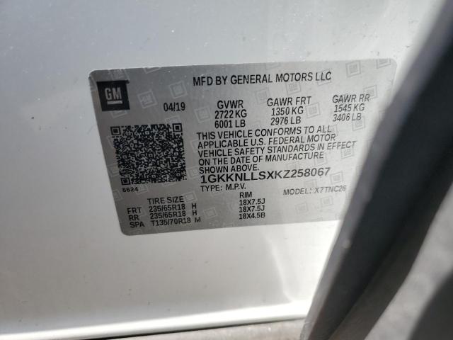 1GKKNLLSXKZ258067 GMC ACADIA SLE
