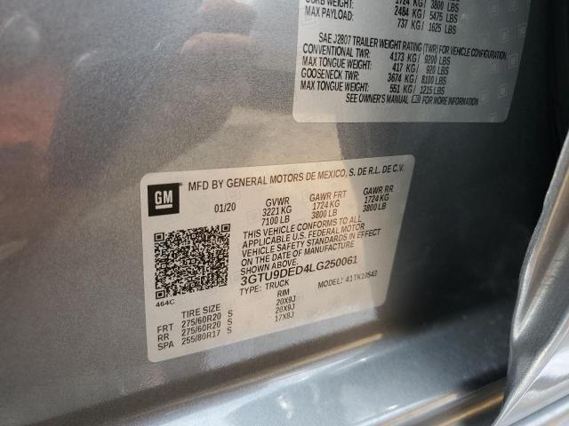 3GTU9DED4LG250061 GMC Sierra K1500 Slt