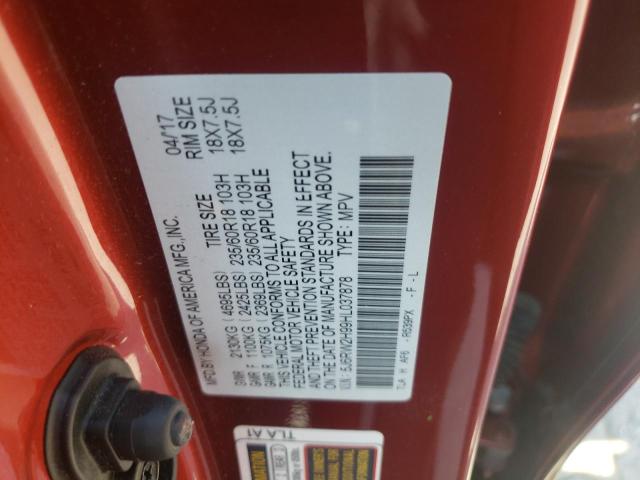 5J6RW2H99HL037878 Honda Cr-v Touring