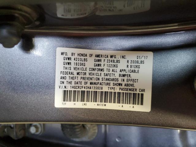 1HGCR2F40HA135608 Honda ACCORD LX