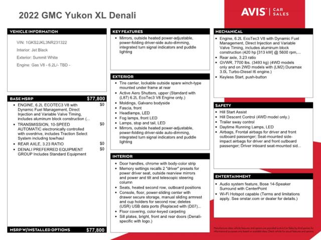 1GKS2JKL3NR231322 GMC YUKON XL DENALI