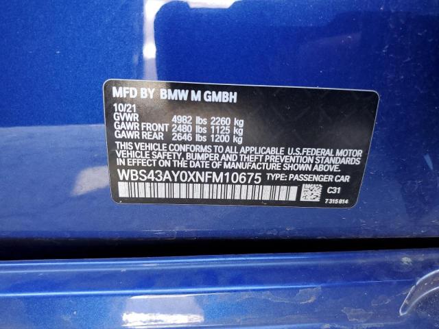 WBS43AY0XNFM10675 BMW M3 Competition
