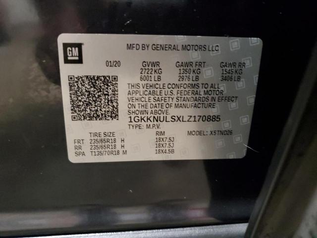 1GKKNULSXLZ170885 GMC ACADIA SLT