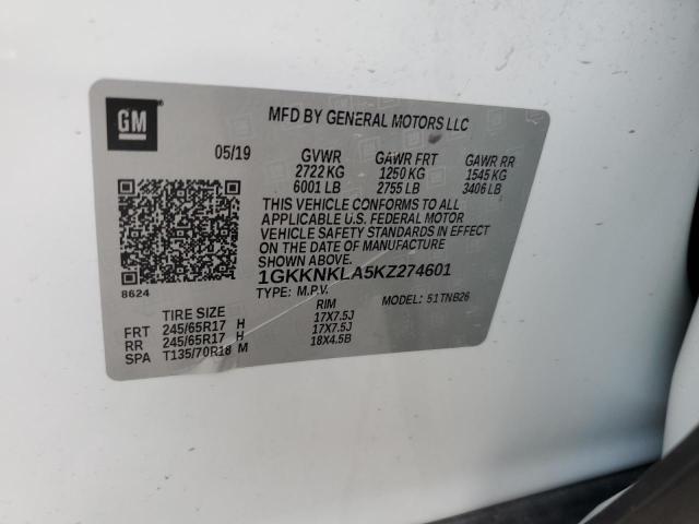 1GKKNKLA5KZ274601 GMC ACADIA SLE