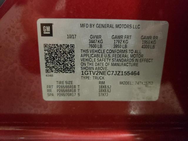 1GTV2NEC7JZ155464 GMC Sierra K1500 Slt