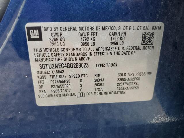 3GTU2NEC4GG258023 GMC Sierra K1500 Slt