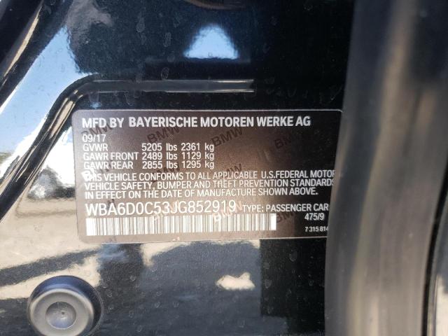 WBA6D0C53JG852919 BMW 640 I Gran Coupe