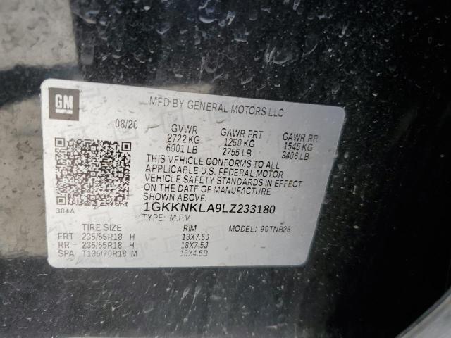1GKKNKLA9LZ233180 GMC ACADIA SLE