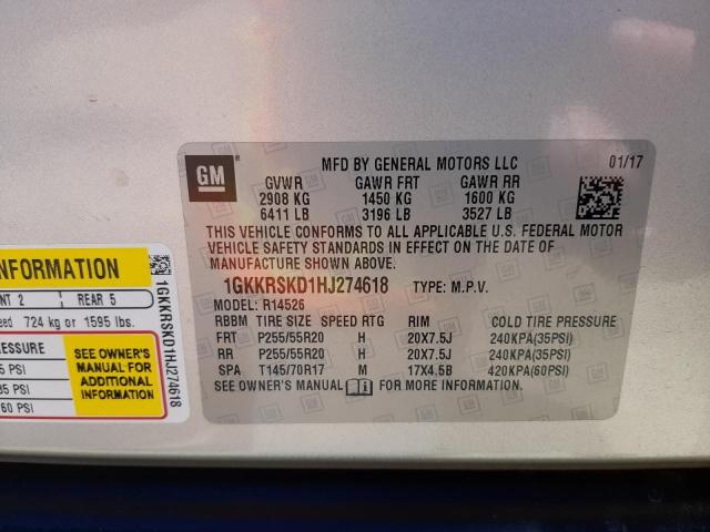 1GKKRSKD1HJ274618 GMC Acadia Limited Slt-2