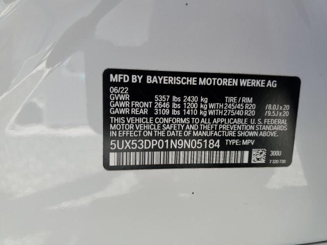5UX53DP01N9N05184 BMW X3 Xdrive30i